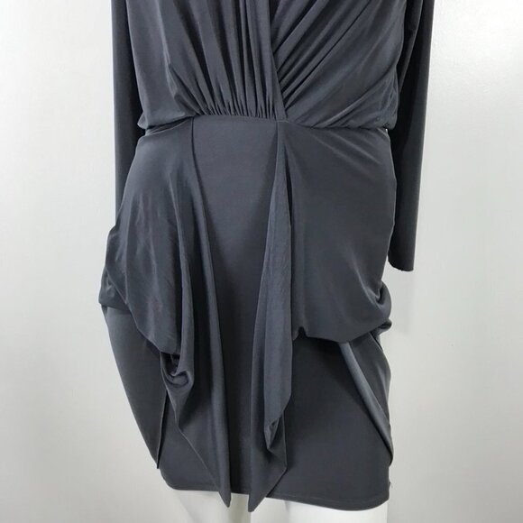 Misa Los Angeles Wrap Front Slinky Mini Dress with Raw Hemlines - Picture 2 of 15